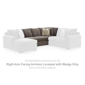Larson Levee Right-Arm Facing Armless Loveseat with Wedge