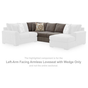 Rosston Left-Arm Facing Armless Loveseat with Wedge