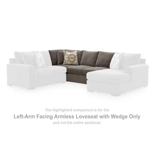 Rosston Left-Arm Facing Armless Loveseat with Wedge