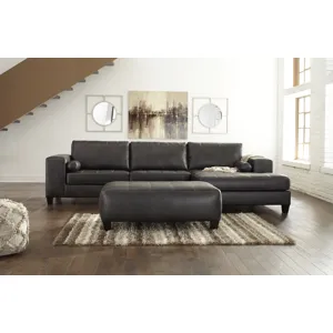 Nokomis 2-Piece Sectional with Chaise and Oversized Accent Ottoman