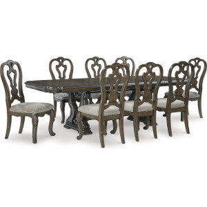 MAYLEE EXTENSION TABLE & 10 CHAIRS