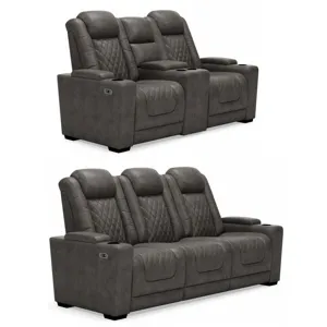 HyllMont Power Reclining Sofa & Loveseat Set