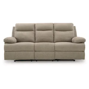 Side-Swipe Reclining Sofa with Drop Down Table