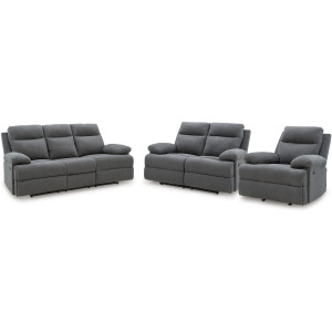 Side-Swipe Reclining Sofa, Loveseat and Recliner