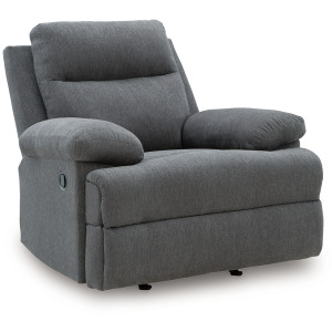 SIDE-SWIPE CHARCOAL ROCKER RECLINER