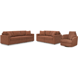 Modmax 3-Piece Sectional Sofa, 2-Piece Sectional Loveseat and Swivel Glider Recliner