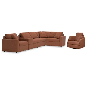 Modmax 6-Piece Sectional and Swivel Glider Recliner