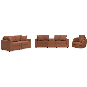 Modmax 3-Piece Sectional Sofa, 2-Piece Sectional Loveseat and Swivel Glider Recliner