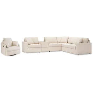 Modmax 6-Piece Sectional and Swivel Glider Recliner