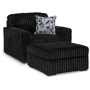 Midnight-Madness Oversized Chair and Ottoman