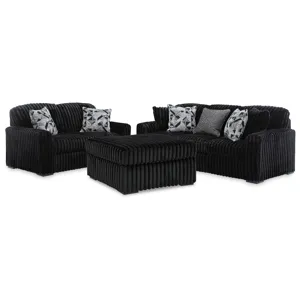 Midnight-Madness Sofa, Loveseat and Oversized Ottoman
