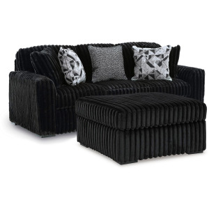 Midnight-Madness Sofa and Oversized Ottoman