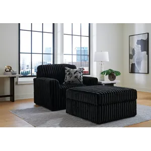 Midnight-Madness Oversized Chair and Ottoman