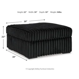 Midnight-Madness 3-Piece Sectional and Oversized Ottoman