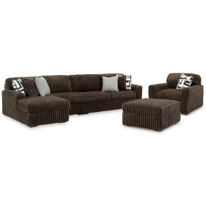 Midnight-Madness 3-Piece Sectional, Oversized Chair and Ottoman