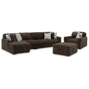 Midnight-Madness 3-Piece Sectional, Oversized Chair and Ottoman