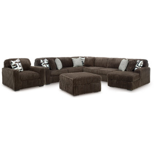 Midnight-Madness 4-Piece Sectional with Chaise, Oversized Chair and Ottoman