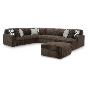 Midnight-Madness 4-Piece Sectional and Oversized Accent Ottoman