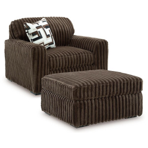 Midnight-Madness Oversized Chair and Ottoman