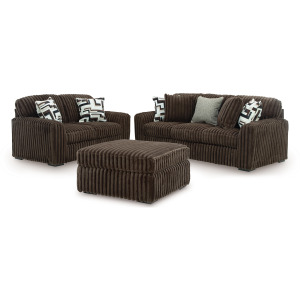 Midnight-Madness Sofa, Loveseat and Oversized Accent Ottoman