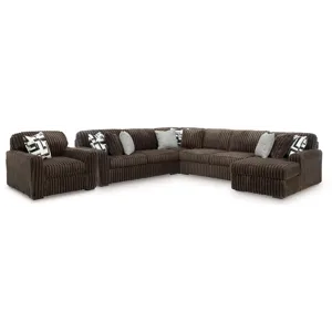 Midnight-Madness 4-Piece Sectional and Oversized Chair