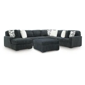 Midnight-Madness 4-Piece Sectional and Ottoman