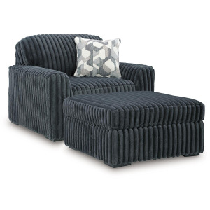 Midnight-Madness Oversized Chair and Ottoman