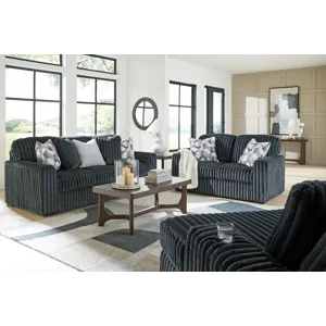 Midnight-Madness Sofa, Loveseat and Oversized Chaise