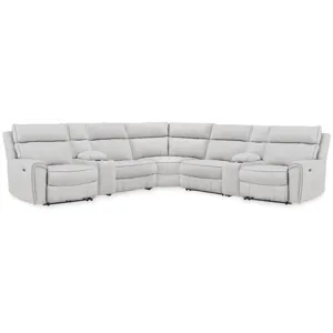 Social Pointe 7-Piece Reclining Sectional with Storage Consoles