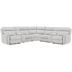 Social Pointe 7-Piece Reclining Sectional with Storage Consoles