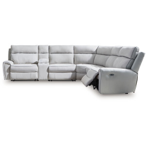 Social Pointe 6-Piece Reclining Sectional with Storage Console