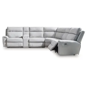 Grafton Pike 6-Piece Reclining Sectional with Storage Console