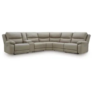 Narwhal Place 6-Piece Reclining Sectional with Storage Console
