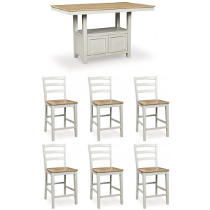 COUNTER TABLE & 6 STOOLS