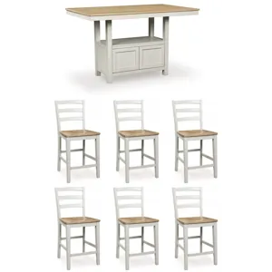 COUNTER TABLE &amp; 6 STOOLS