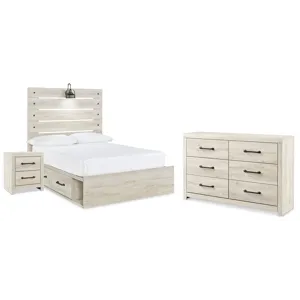 Cambeck Full Panel Bed with Storage, Dresser and Nightstand