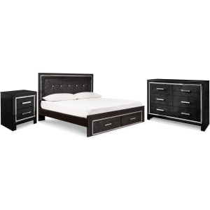 Kaydell King Storage Bed, Dresser and Nightstand