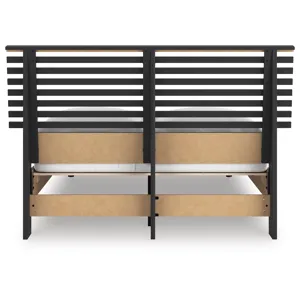 Danziar Full Slat Panel Platform Bed, Dresser and Mirror