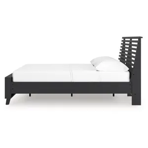 Danziar Full Slat Panel Platform Bed, Dresser and Mirror