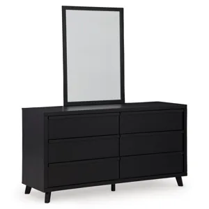 Danziar Queen Slat Panel Platform Bed, Dresser and Mirror