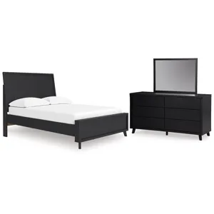 Danziar Full Panel Platform Bed, Dresser and Mirror