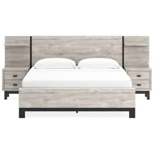 Vessalli King Panel Bed, Dresser, Mirror and 2 Nightstands