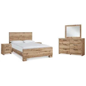 Hyanna King Panel Bed, Dresser, Mirror and 2 Nightstands