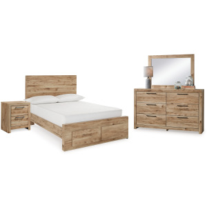 Hyanna Full Storage Panel Bed, Dresser, Mirror and Nightstand