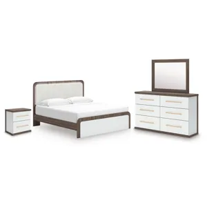 Kendanport King Platform Bed, Dresser, Mirror and Nightstand