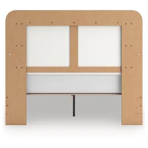 Kendanport Queen Upholstered Platform Bed, Dresser and Mirror