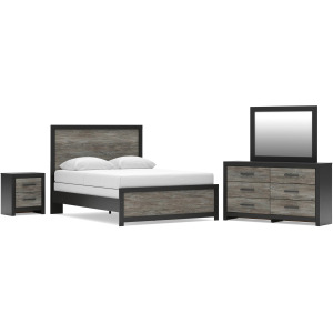 Broachmyn Queen Panel Bed, Dresser, Mirror and Nightstand