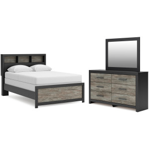 Broachmyn Full Bookcase Bed, Dresser and Mirror