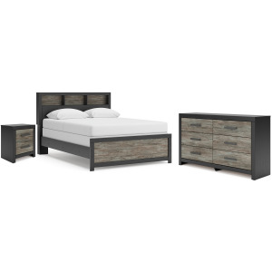Jonnifer Queen Bookcase Panel Bed, Dresser and Nightstand