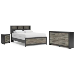 Broachmyn Queen Bookcase Panel Bed, Dresser and Nightstand